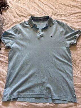 Tommy Hilfiger Sky Blue Polo with Contrast Collar